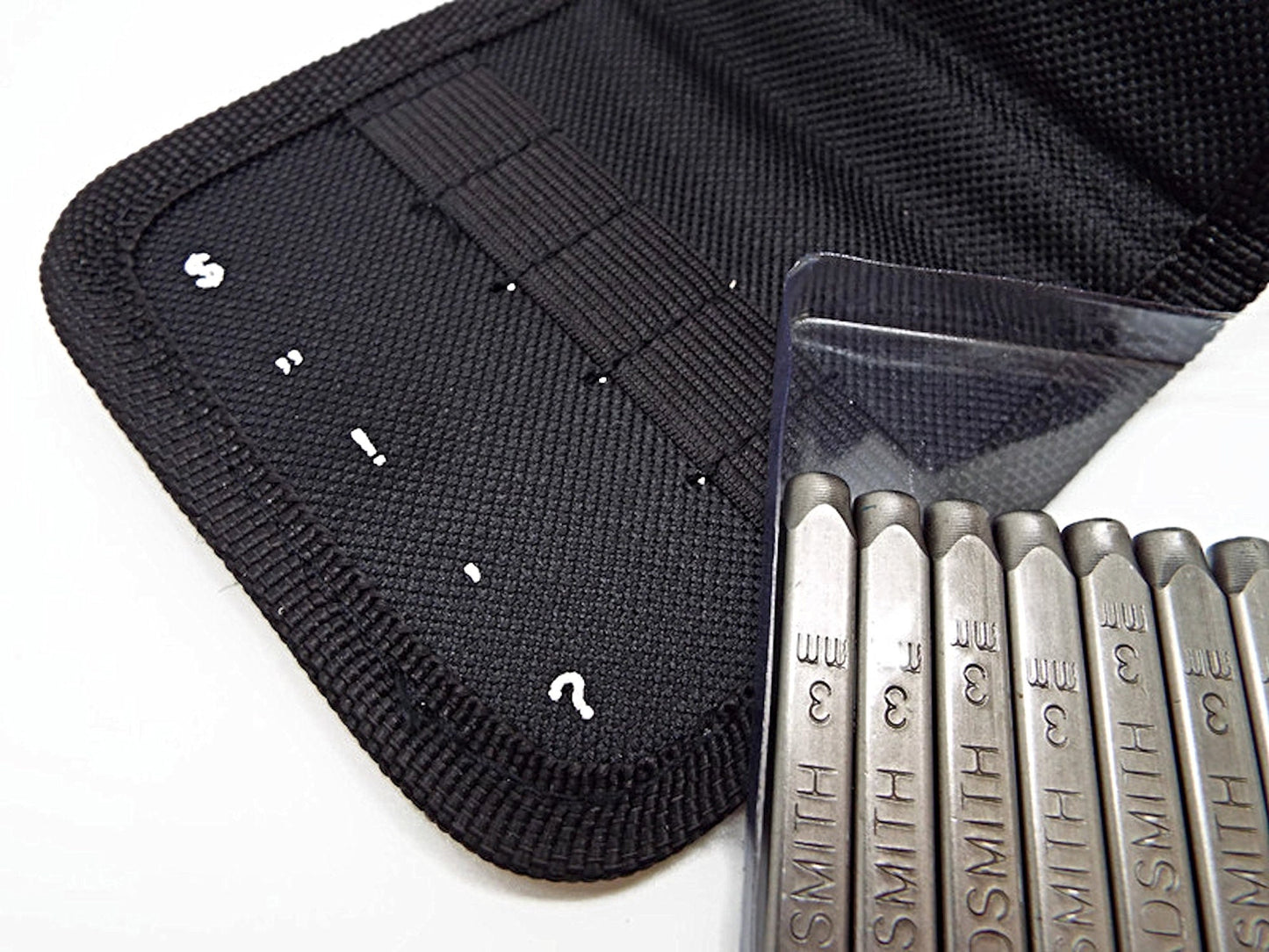 9pc PUNCTUATION STAMP Set, 3mm Metal Stamps in Black Case Question Mark, Exclamation, Jewellery Stamping & Metalwork Tools