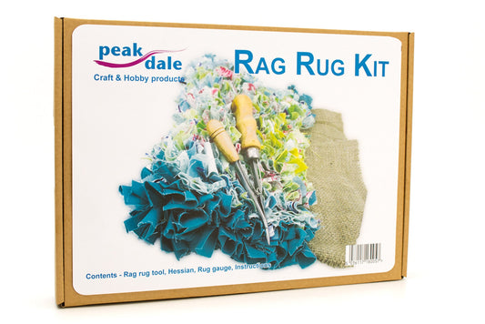 RAG RUG Recycling Kit, 1M Rug Making Kit, Use Old Clothes or Fabrics, 100x100cm, UK Kit for DIY Proggy Mat