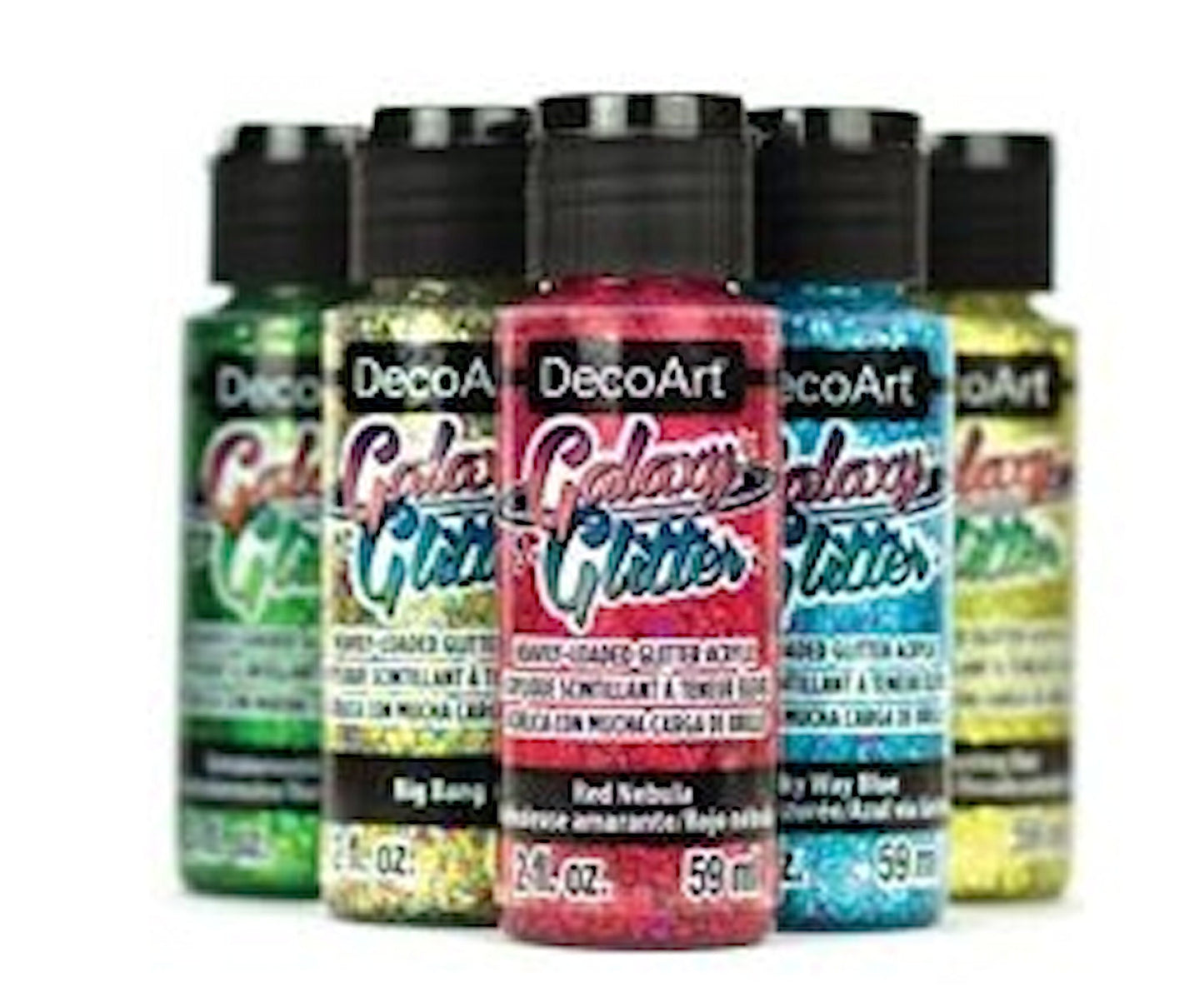 59ml DECOART GALAXY GLITTER Acrylic Paint in Big Bang Mix, Water Based Premium Gold Glitter Paint