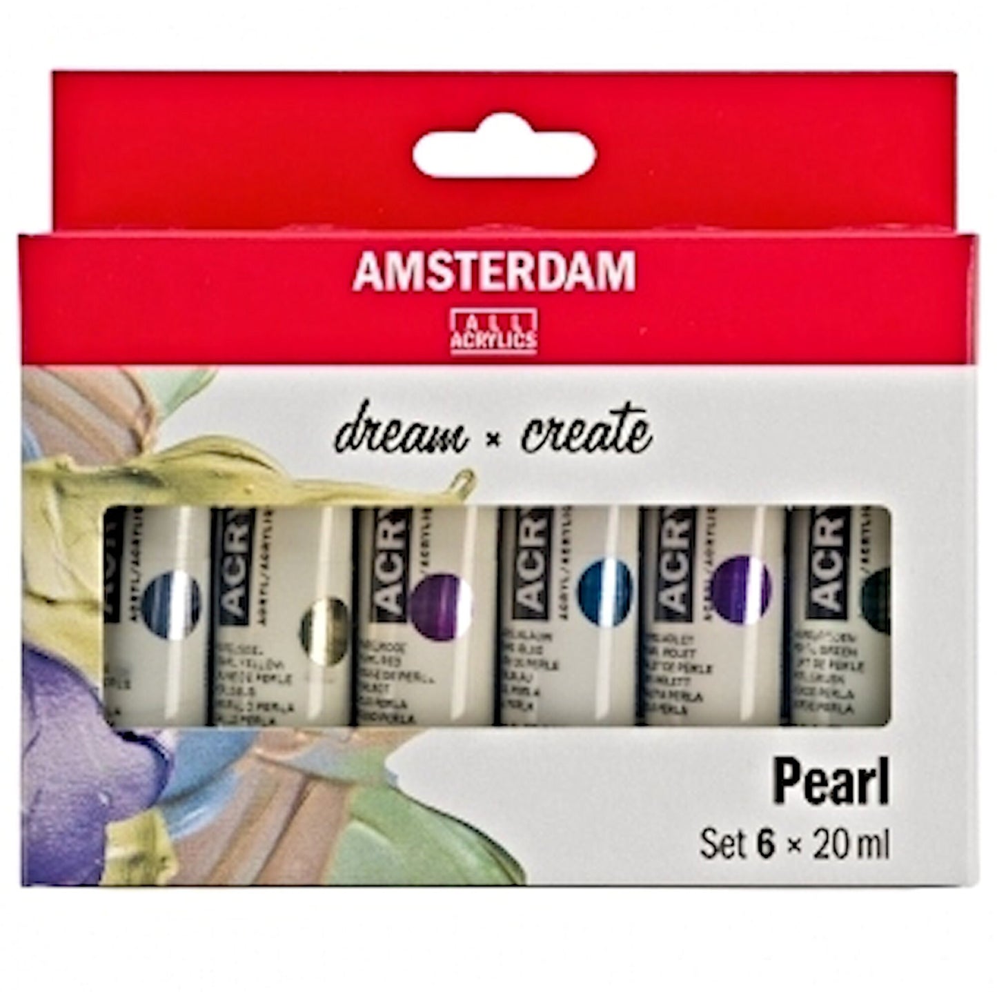 6 PEARL ACRYLIC Paint Tubes 20ml, Royal Talens Amsterdam Boxed Pack, Stocking Filler, Gift for Crafter