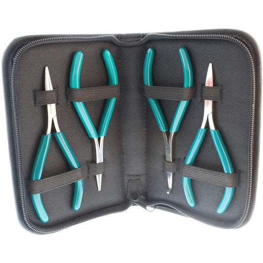 BEADSMITH MICRO-FINE PLIER KIT Includes Round Nose, Chain Nose, Flat Nose & Bent NoseFlat Nose Stainless Steel Boxjoint Pliers