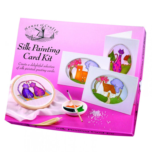 SILK CARD Painting Kit, Makes 6 Cards, Everything Included, Perfect Gift for a Crafter
