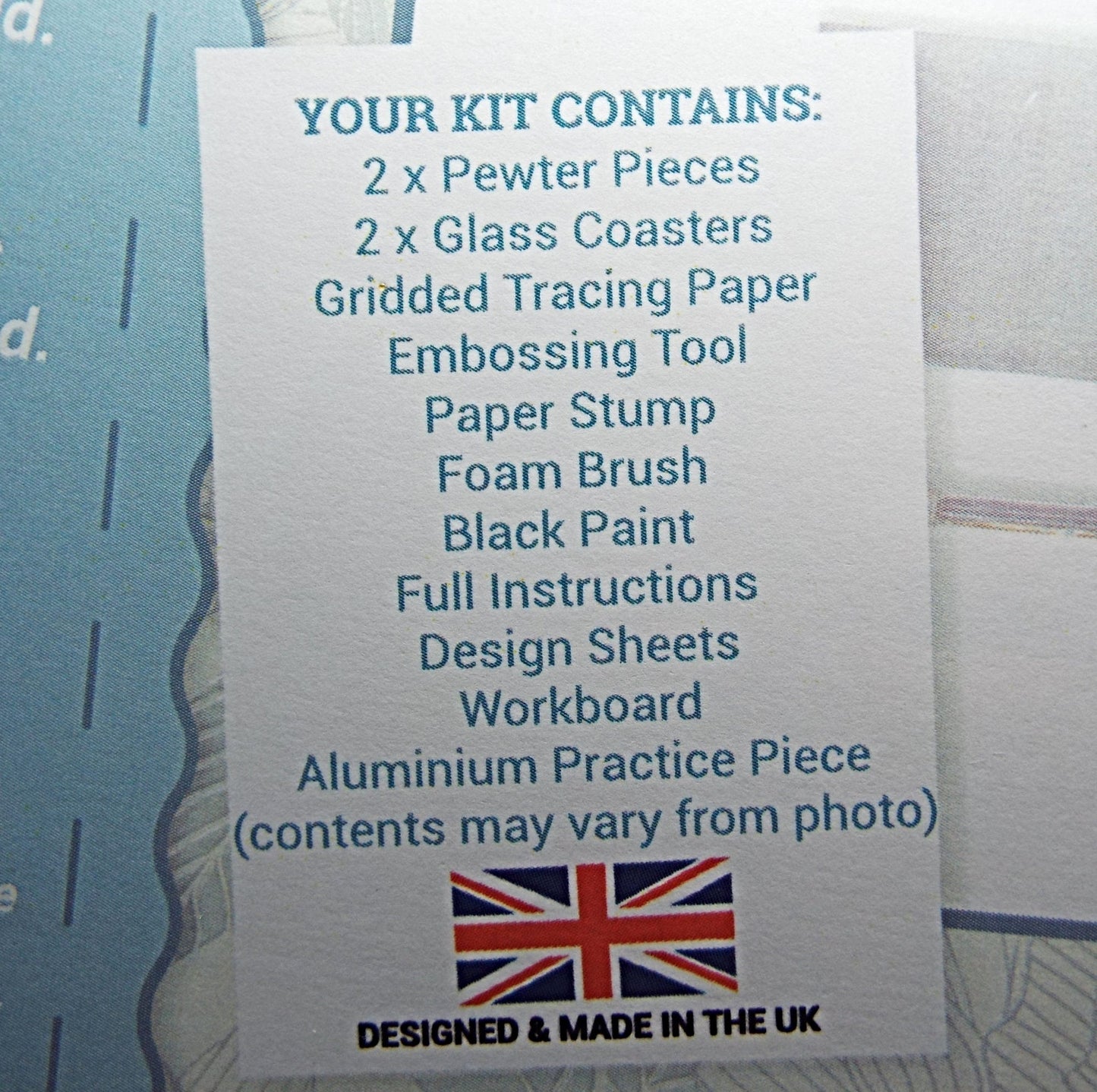 METAL CRAFT Embossing Starter Kit, 2 Coaster Set includes Glass Coasters, Full Instructions, Everything Included