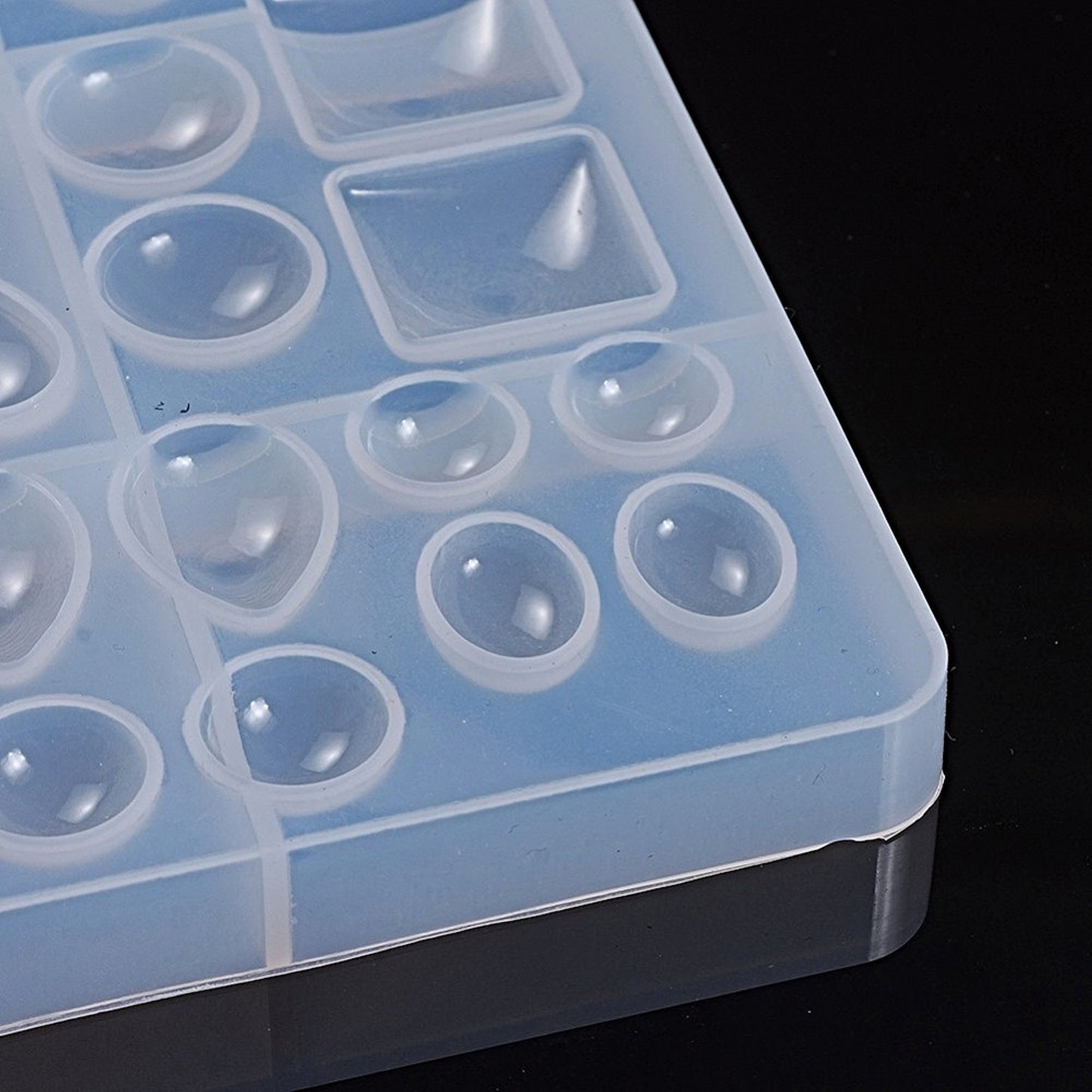 58pc Cabochon Silicone Mould, 255x161x15mm, Large & Sturdy for Epoxy Resin, UV Resin, Jesmonite & Clay, 58 Molds in 1