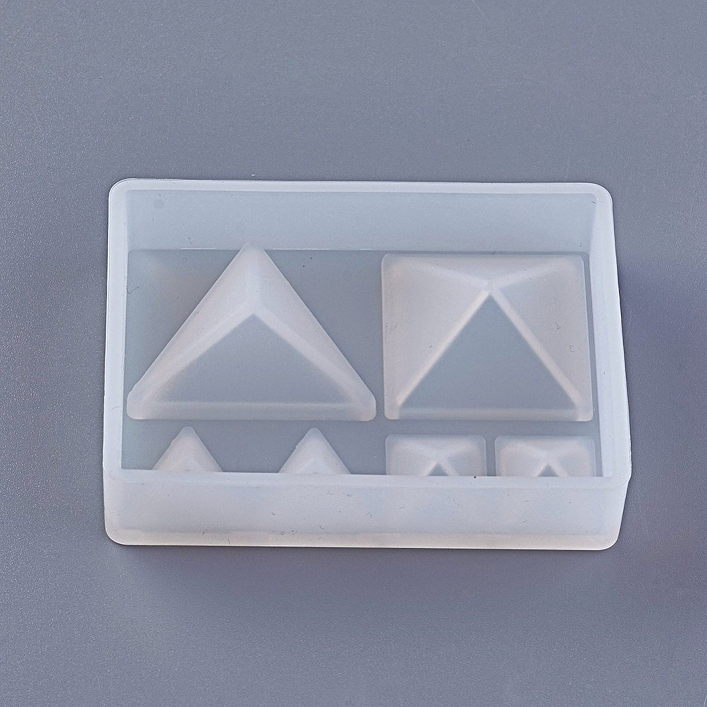 6 PYRAMID MOULDS IN 1, 69x52x15mm Triangle Shaped Resin or Clay Casting Mould