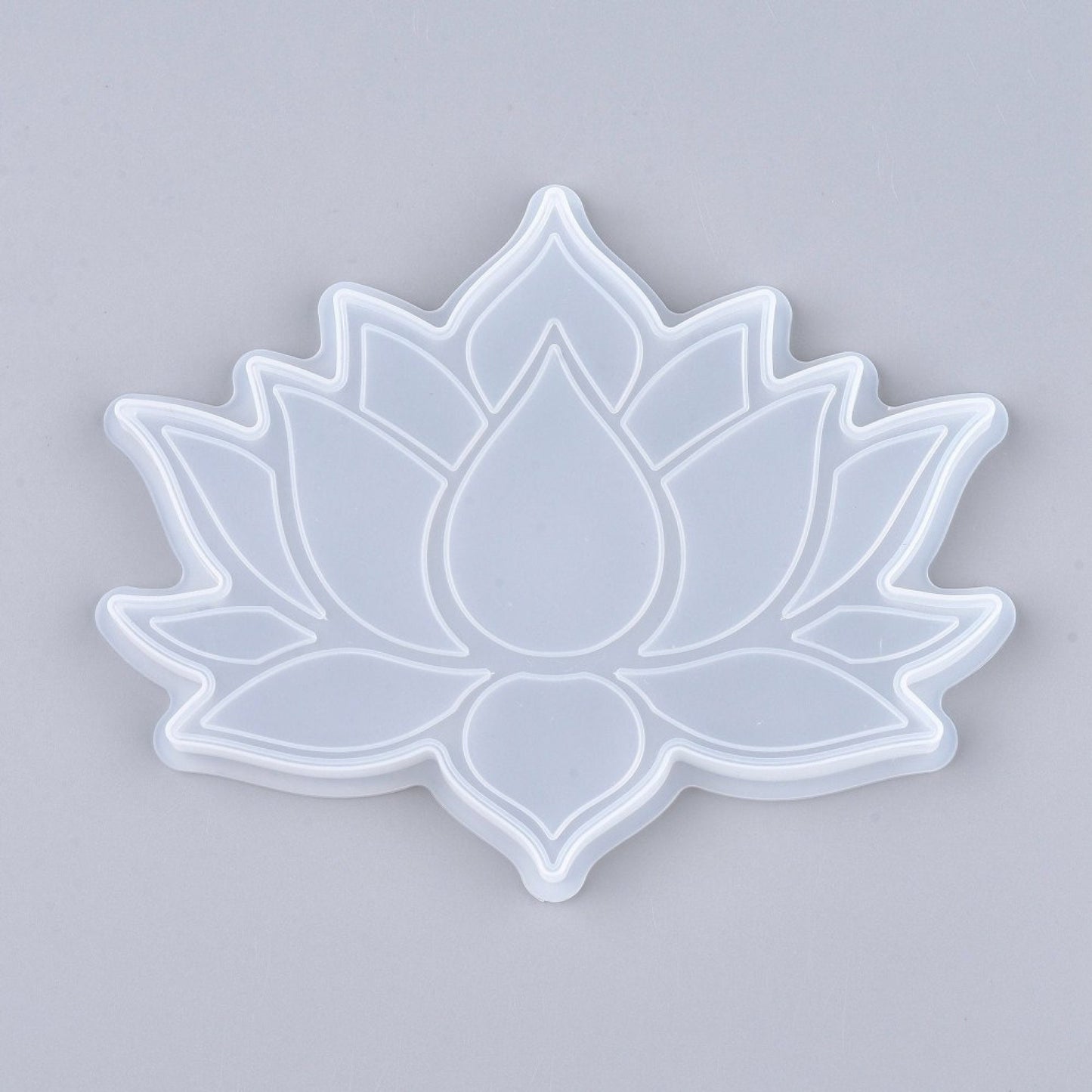 LARGE LOTUS Flower Silicone Coaster Mold, 15.8x12.8x0.8cm for Use with Resin, Clay & Jesmonite, Clear Silicone