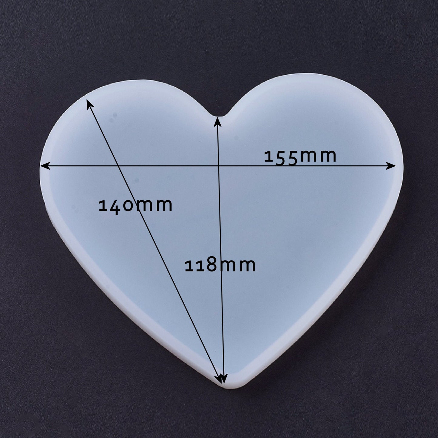 155mm Large Heart Silicone Mold Suitable for Dish, Large Coaster or Wall Hanging, Resin or Jesmonite Casting, Craft Supplies