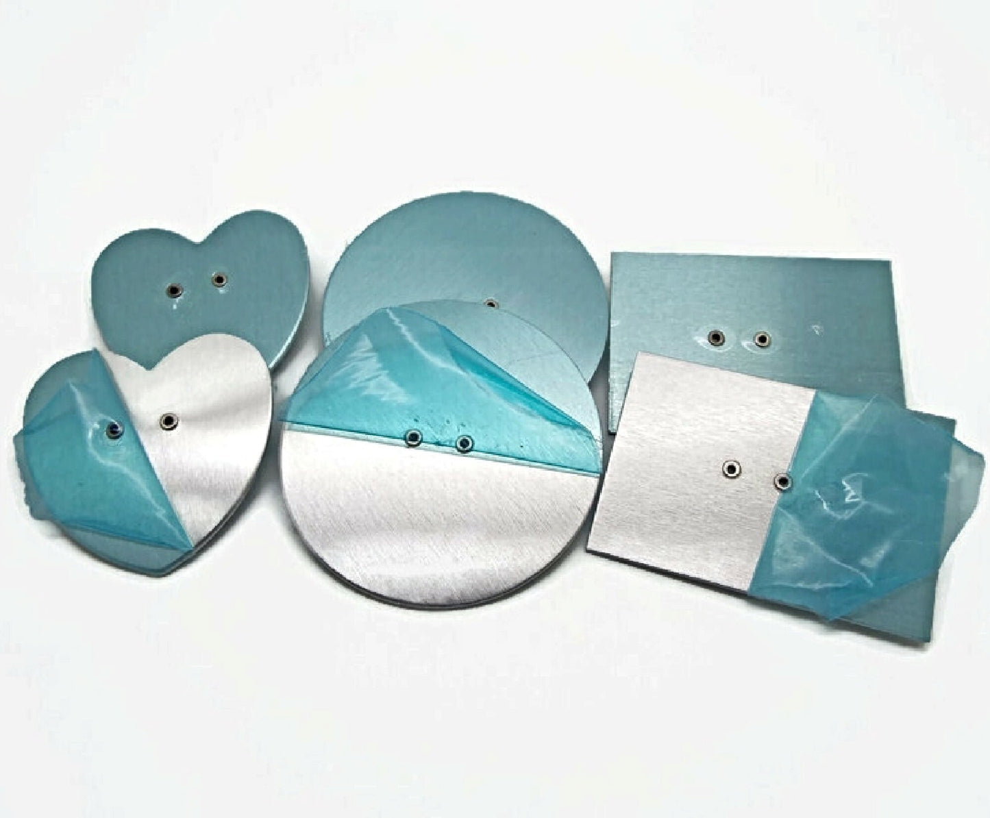 5 HEART BROOCH Setting Base in Silver Aluminium, 39x39mm Contemporary Brooch Blanks with Pin