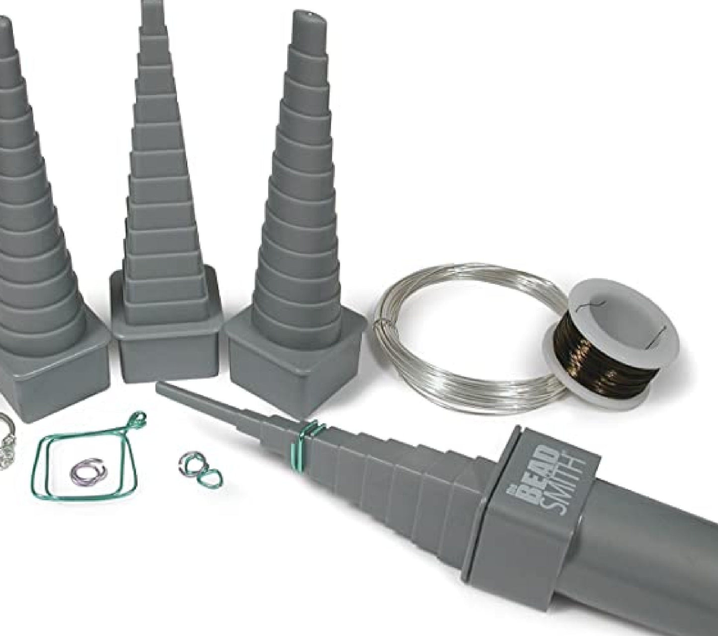 5PC WIRE SHAPING MANDREL, 4 Shaped Heads, Oval Square Round and Triangle, BeadSmith Mandrel 4X