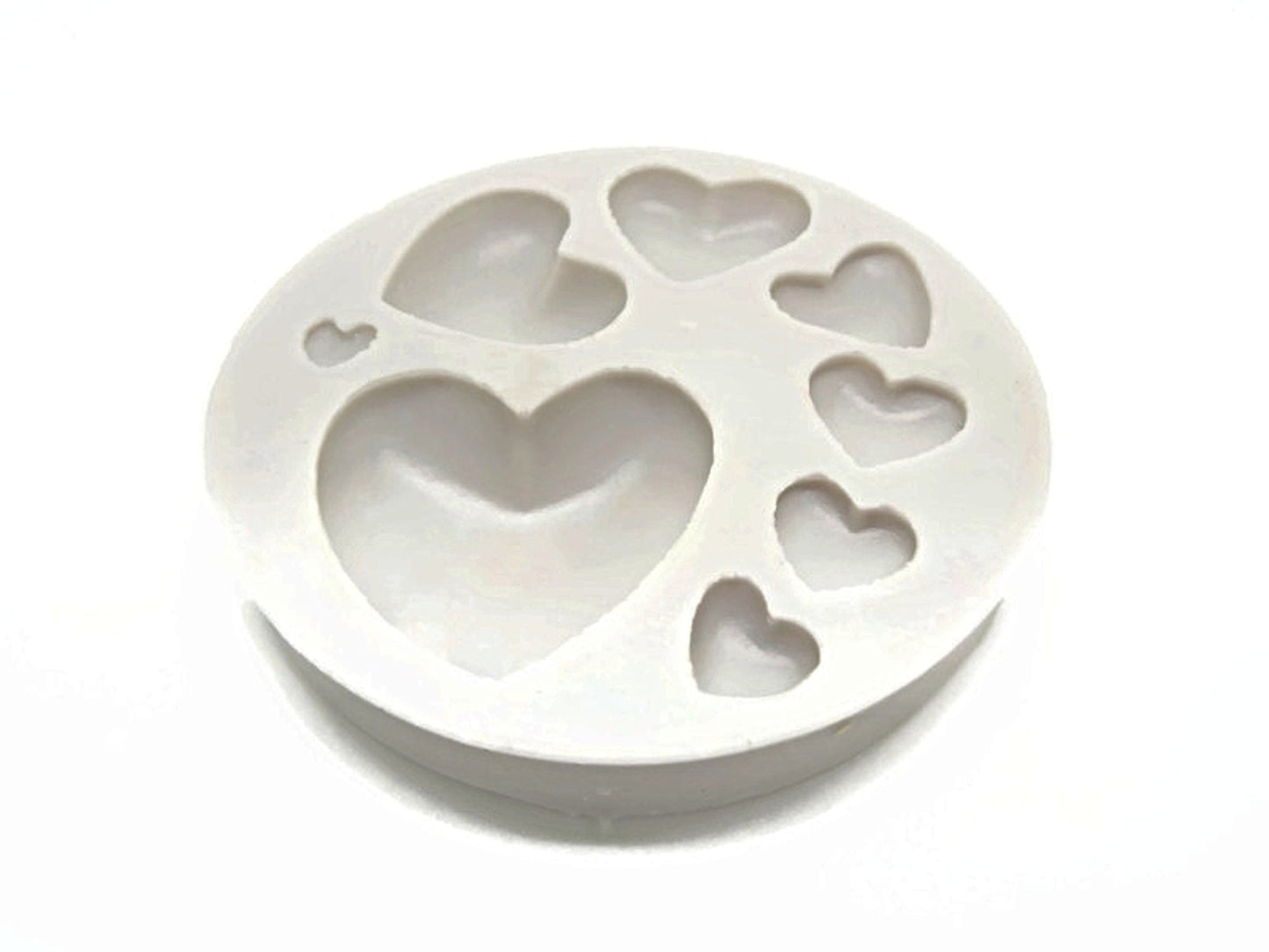 8 DOMED HEARTS Mould for Resin, Clay & Baking, 76x14mm, Jewellery Mould for Pendants and Cabs