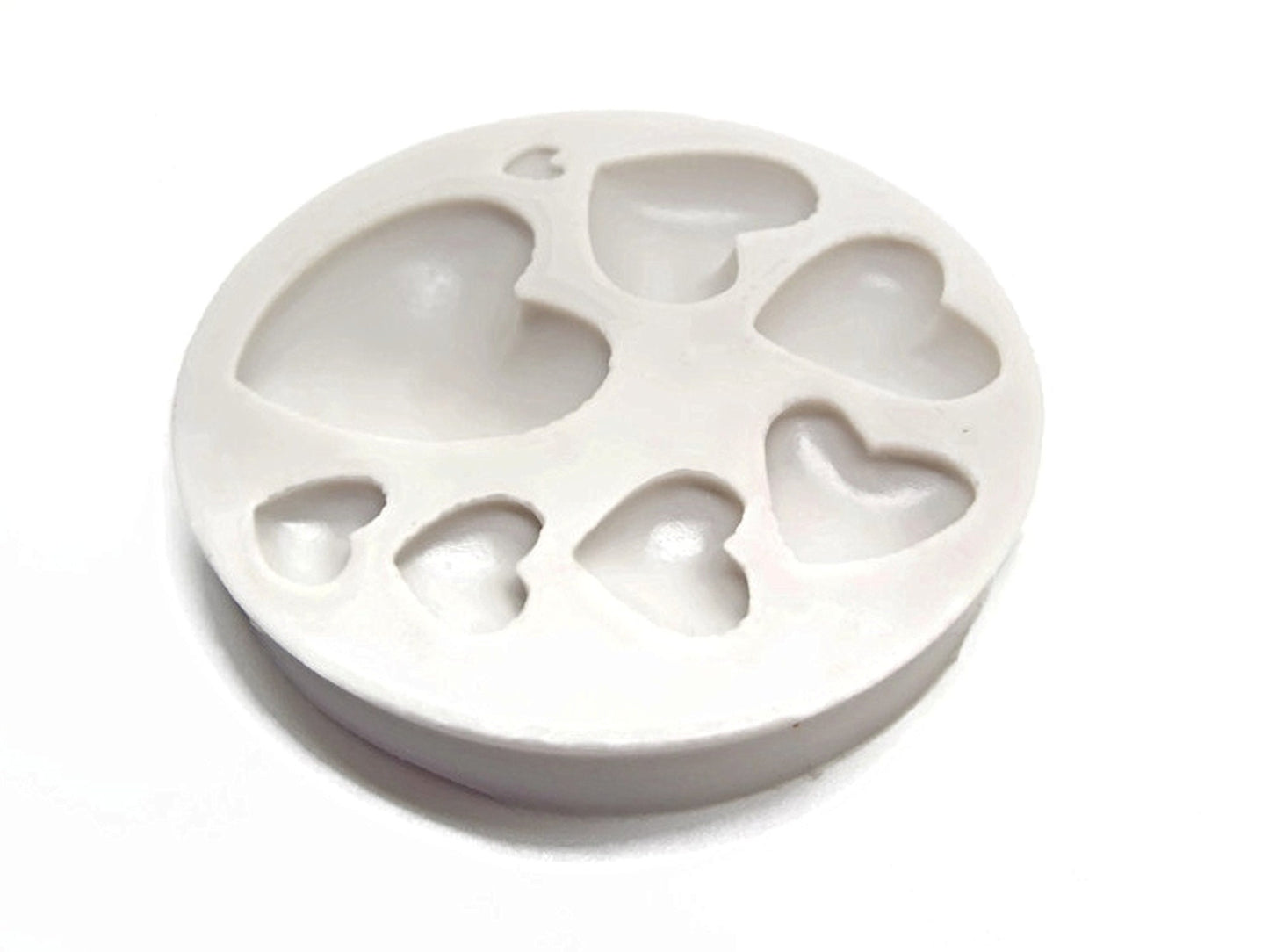 8 DOMED HEARTS Mould for Resin, Clay & Baking, 76x14mm, Jewellery Mould for Pendants and Cabs