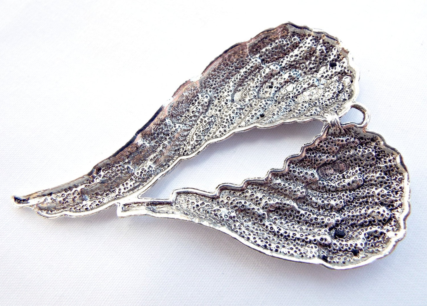 3 LARGE SILVER Angel Wings Pendants in a Tibetan Silver Style, 70x47mm