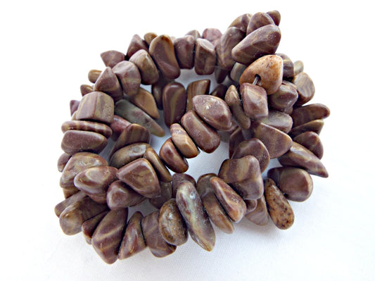 ZEBRA JASPER Large Chip Beads, 16 Inch Strand of Semiprecious Stones, 10-12mm Brown Gemstone Supplies