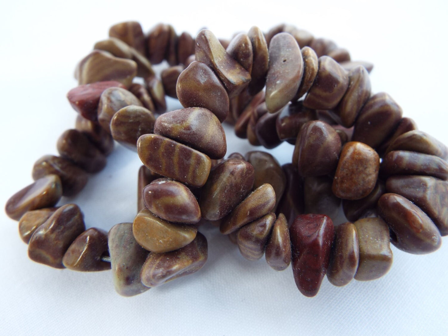 ZEBRA JASPER Large Chip Beads, 16 Inch Strand of Semiprecious Stones, 10-12mm Brown Gemstone Supplies