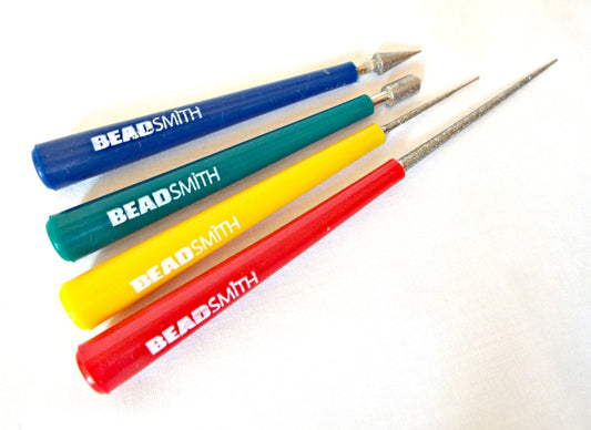 DIAMOND TIPPED Bead Reamers, Set of 4 for Creating Smooth Bead Holes, BeadSmith Jewellery & Beading Tools