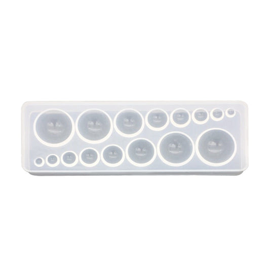 16 Silicone Mould Domes in 1, Resin or Clay Tool 3-20mm Half Circle Domes for Jewellery Making and Crafting