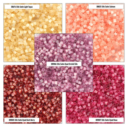 25g Miyuki Delica 11/0 2mm Silk Satin Seed Beads in 5 Colours for Looming and Beading