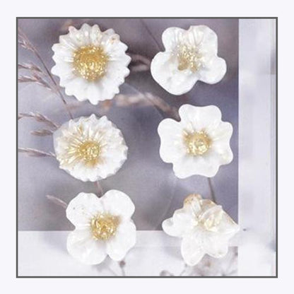 6 FLOWER SILICONE MOULD, Tool for Resin and Polymer Clay for Jewellery and Cabochon Crafts, 22-26mm