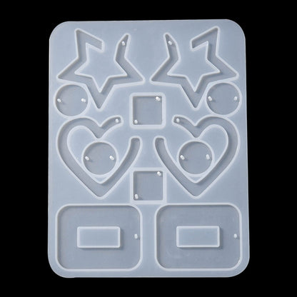 12pc Earring or Pendant Silicone Mould, 15x16cm Shallow for Resin or Clay Jewellery