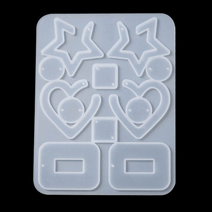 12pc Earring or Pendant Silicone Mould, 15x16cm Shallow for Resin or Clay Jewellery