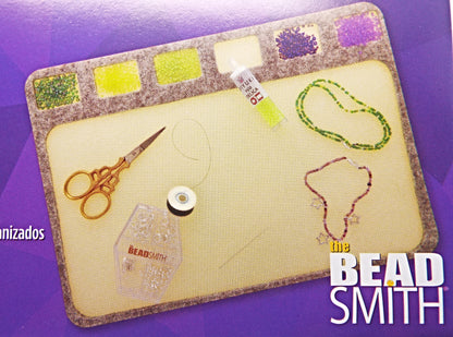 BEAD MAT WITH 7 CAVITIES BeadSmith Raised Edge Foam and Felt Beading Board