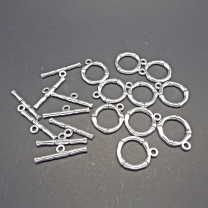 20 Silver Tone Toggle Clasps Jewellery Making Supplies for Crafter