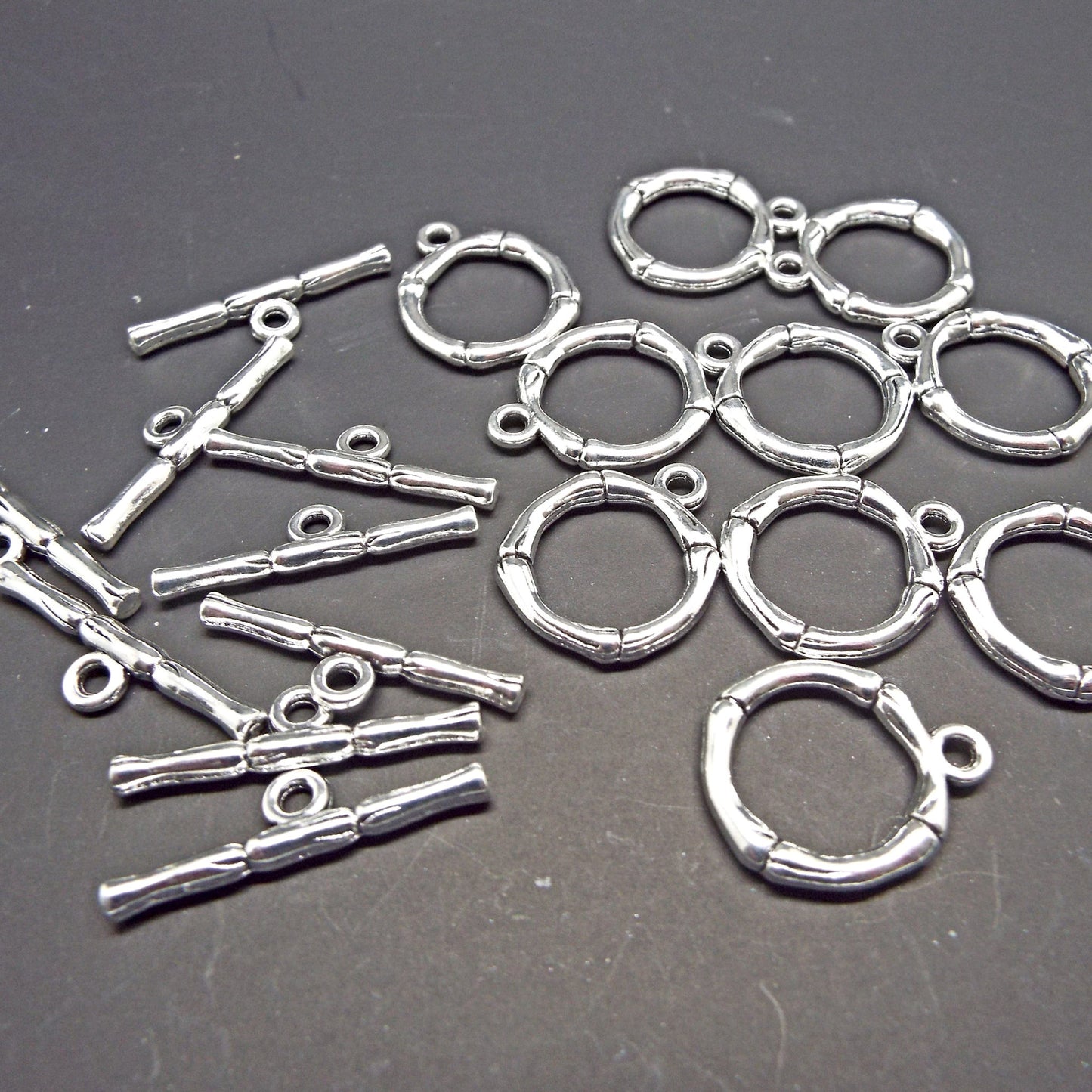 20 Silver Tone Toggle Clasps Jewellery Making Supplies for Crafter
