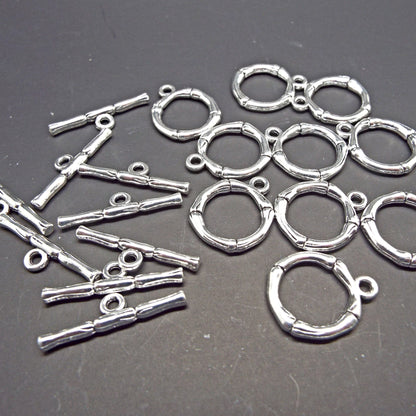 20 Silver Tone Toggle Clasps Jewellery Making Supplies for Crafter