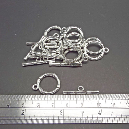 20 Silver Tone Toggle Clasps Jewellery Making Supplies for Crafter