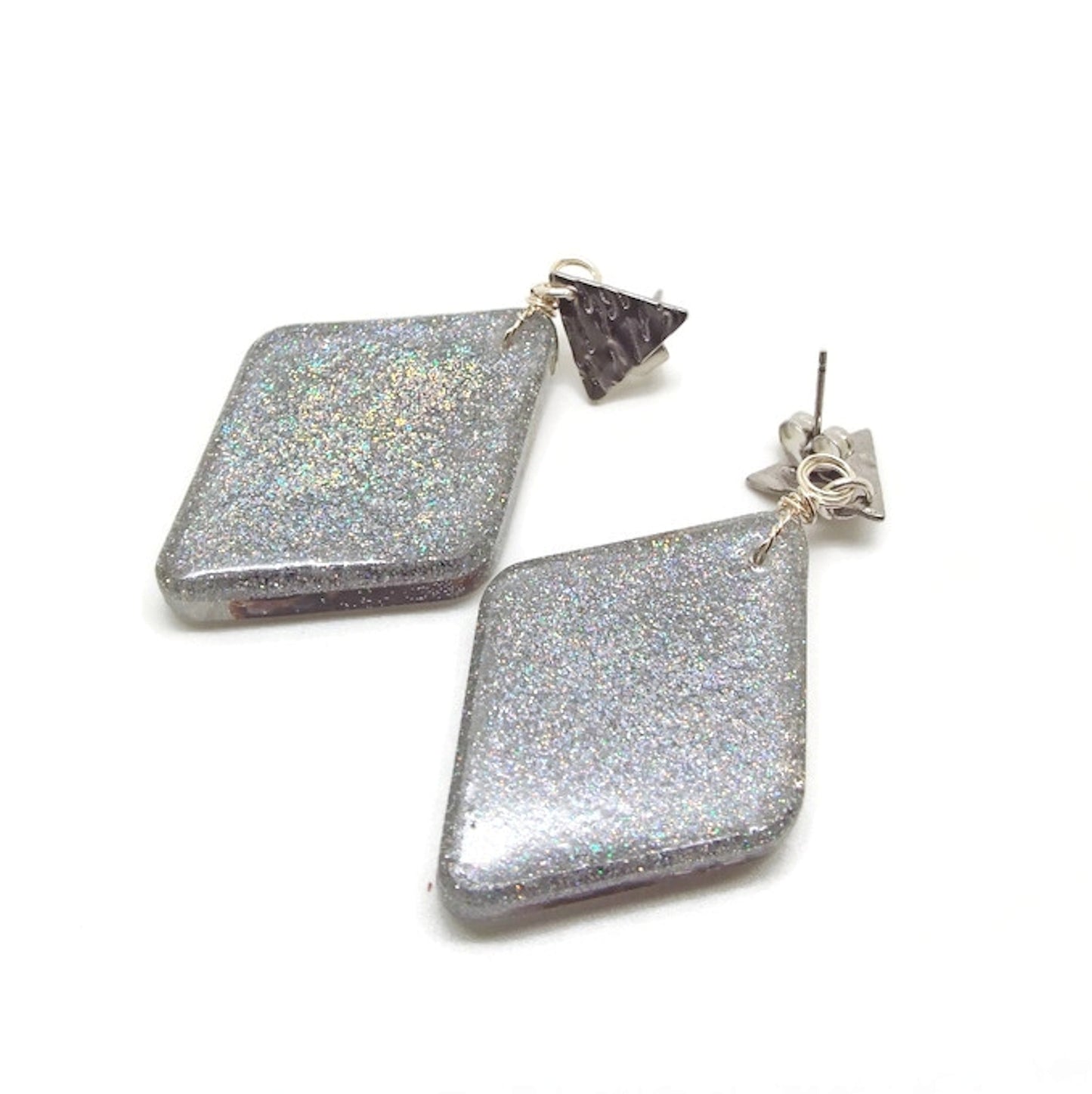 Steampunk Earrings, Handcrafted with Resin and Inclusions