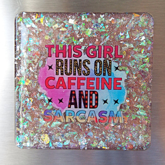 Funny Handmade Fridge Magnet in Resin and Glitter
