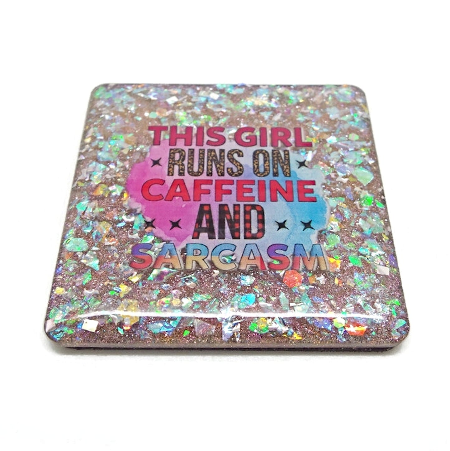 Funny Handmade Fridge Magnet in Resin and Glitter
