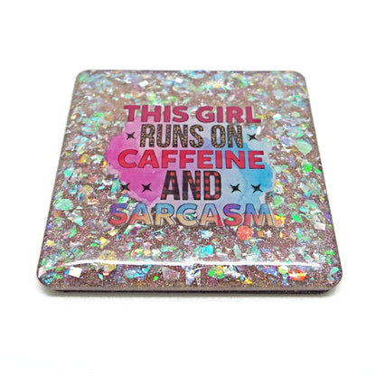 Funny Handmade Fridge Magnet in Resin and Glitter