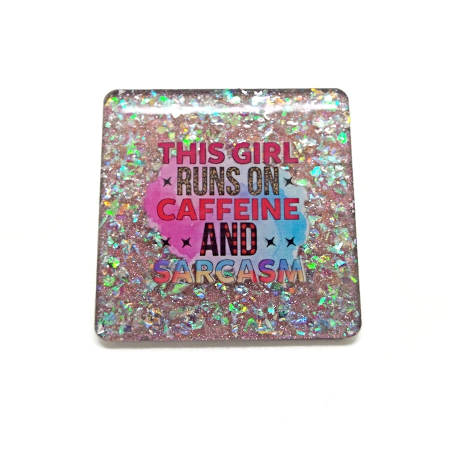 Funny Handmade Fridge Magnet in Resin and Glitter