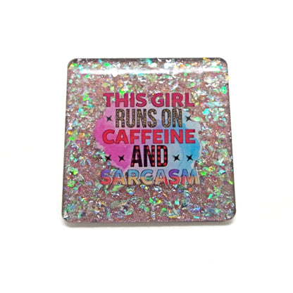 Funny Handmade Fridge Magnet in Resin and Glitter