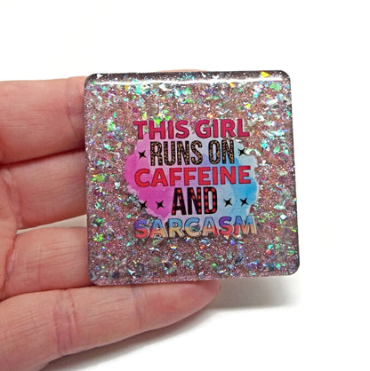 Funny Handmade Fridge Magnet in Resin and Glitter