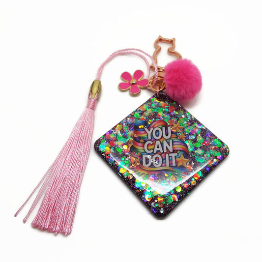 You Can Do It Bag Charm in Rainbow Colours, Perfect Teen Gift