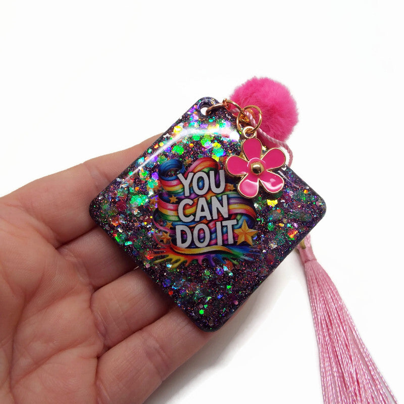You Can Do It Bag Charm in Rainbow Colours, Perfect Teen Gift
