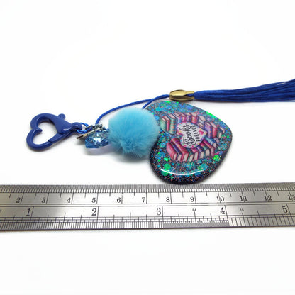 Book Lover Bag Charm or Keyring, Handmade with Resin