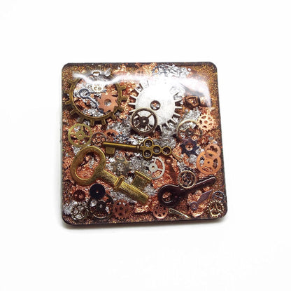 Steampunk Fridge Magnet, Handmade Kitchen Decor