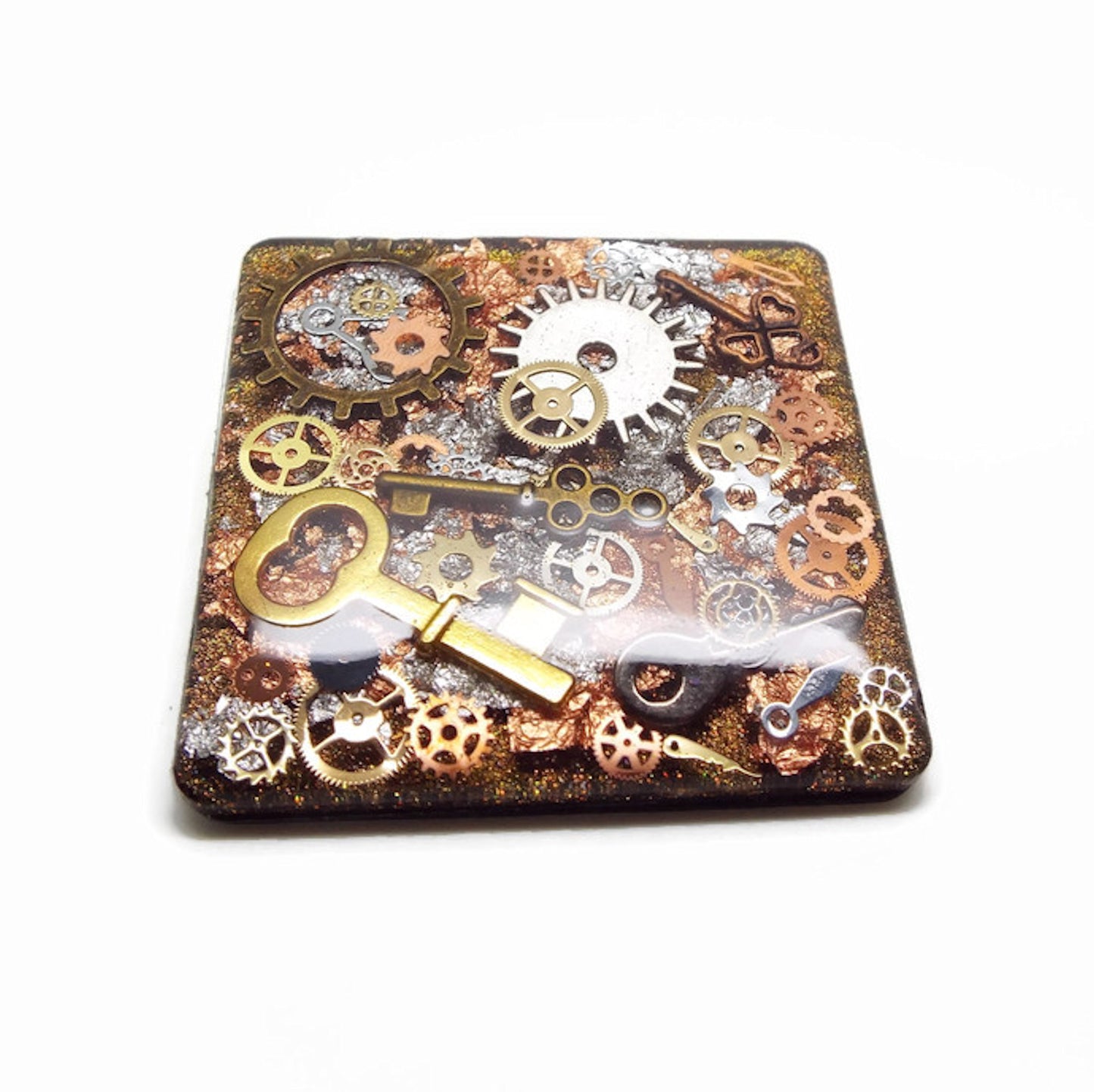 Steampunk Fridge Magnet, Handmade Kitchen Decor