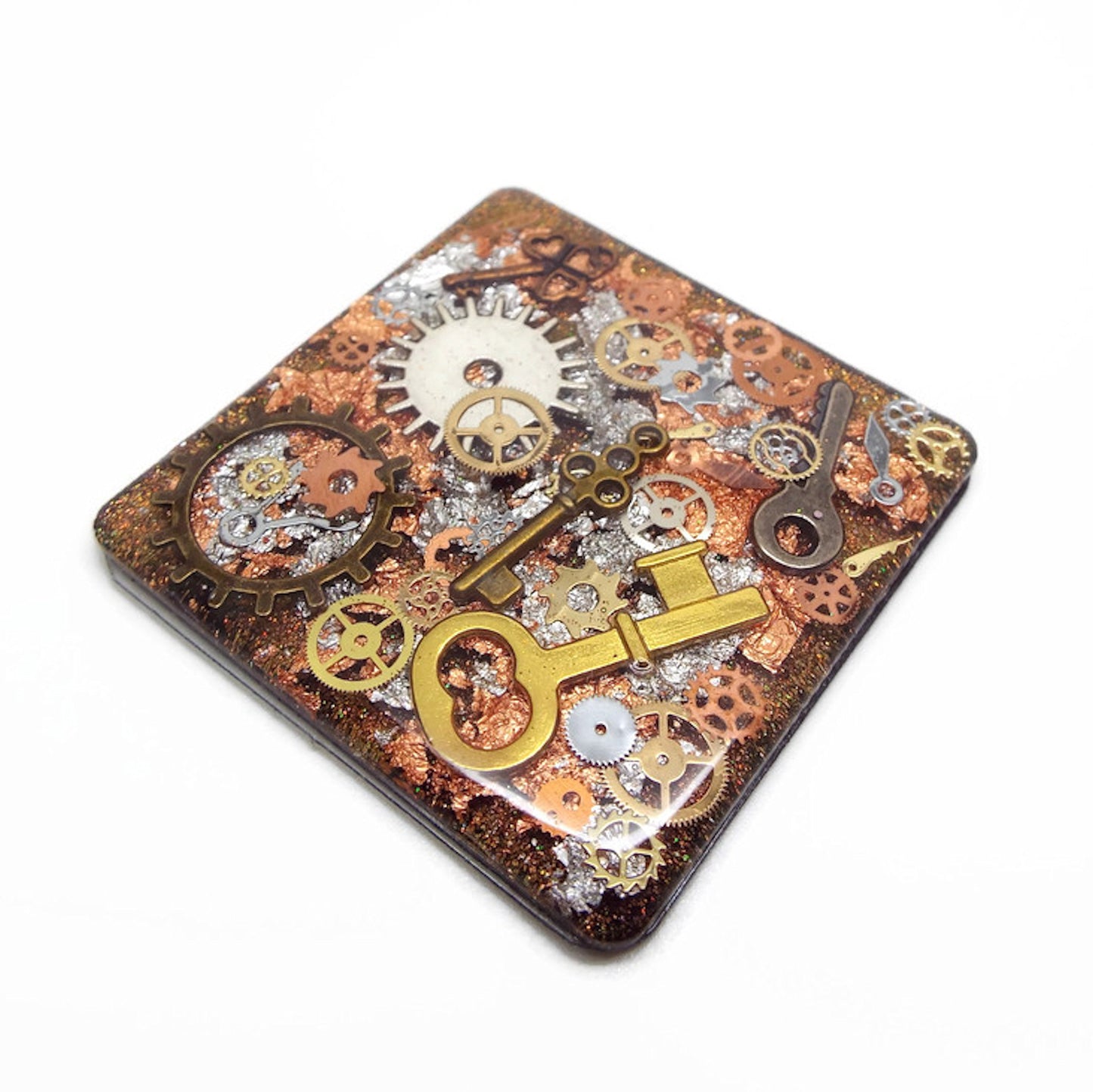 Steampunk Fridge Magnet, Handmade Kitchen Decor