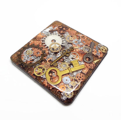 Steampunk Fridge Magnet, Handmade Kitchen Decor