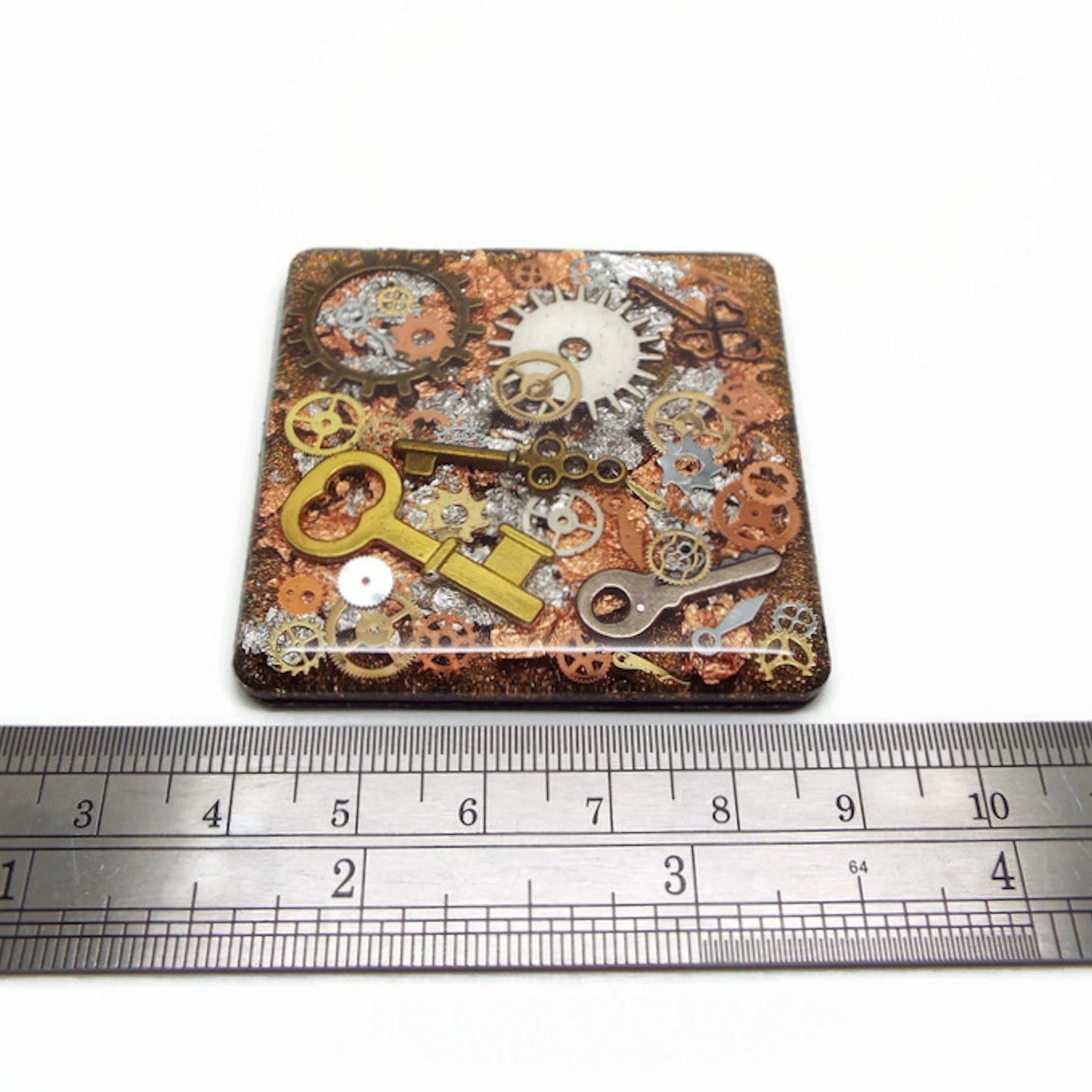 Steampunk Fridge Magnet, Handmade Kitchen Decor