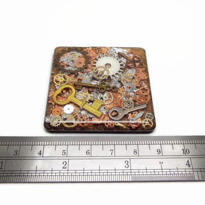 Steampunk Fridge Magnet, Handmade Kitchen Decor
