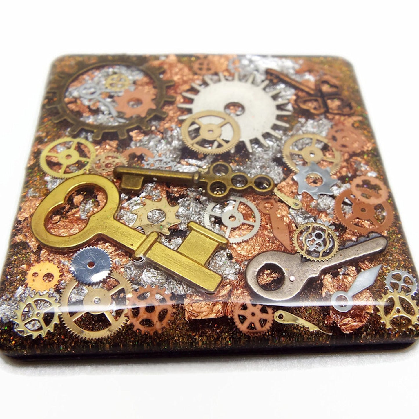 Steampunk Fridge Magnet, Handmade Kitchen Decor
