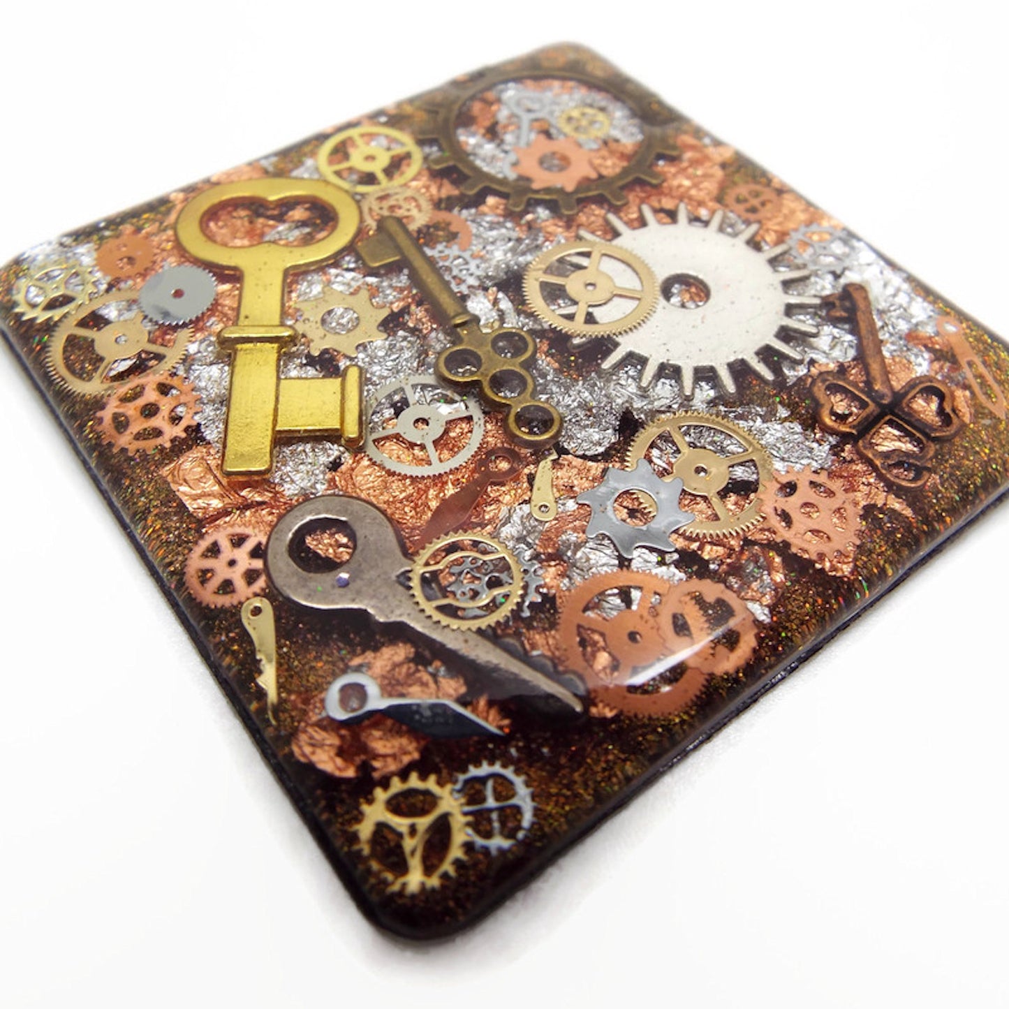 Steampunk Fridge Magnet, Handmade Kitchen Decor