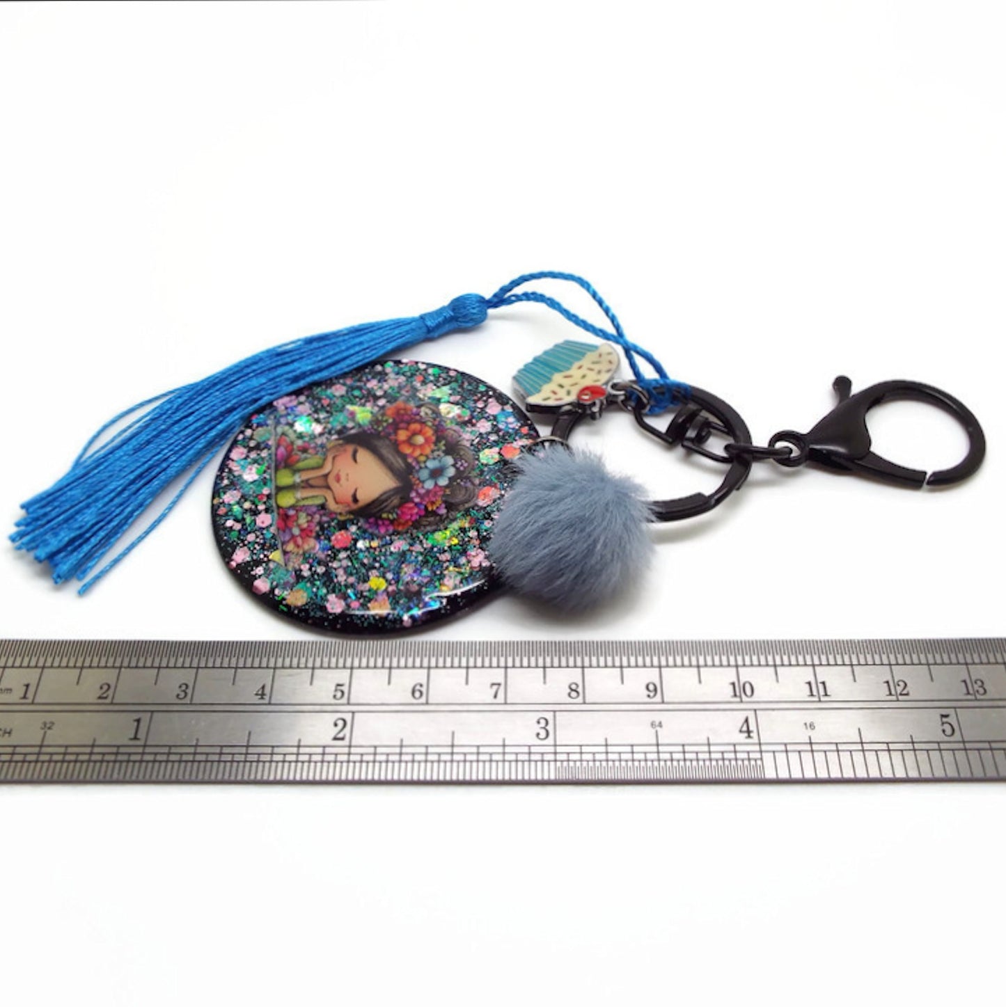 Handmade Bag Charm or Keyring with Flower Fairy Design