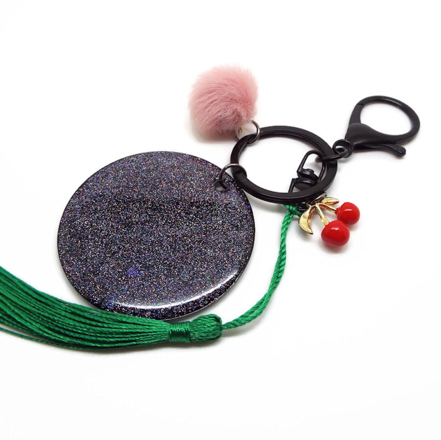 Fluffy Bird Keychain or Bag Charm, Handmade with Resin