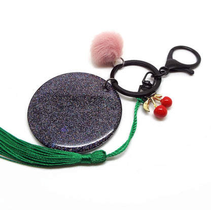 Fluffy Bird Keychain or Bag Charm, Handmade with Resin
